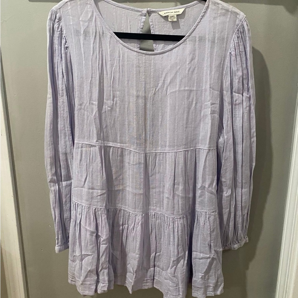 American Eagle Outfitters Lavender Tiered Blouse
